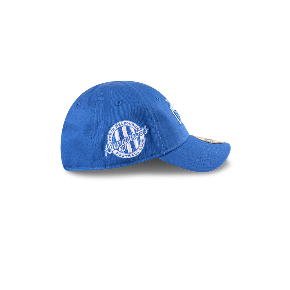 North Melbourne Kangaroos Youth Hat - AFL 2025 Badged Blue OTC 9Forty Kids Strapback Cap - New Era